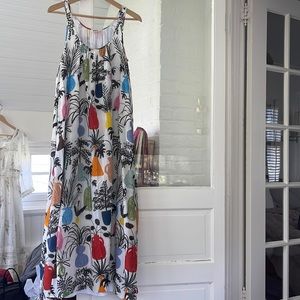 WHIT cotton silk amazing print maxi dress S